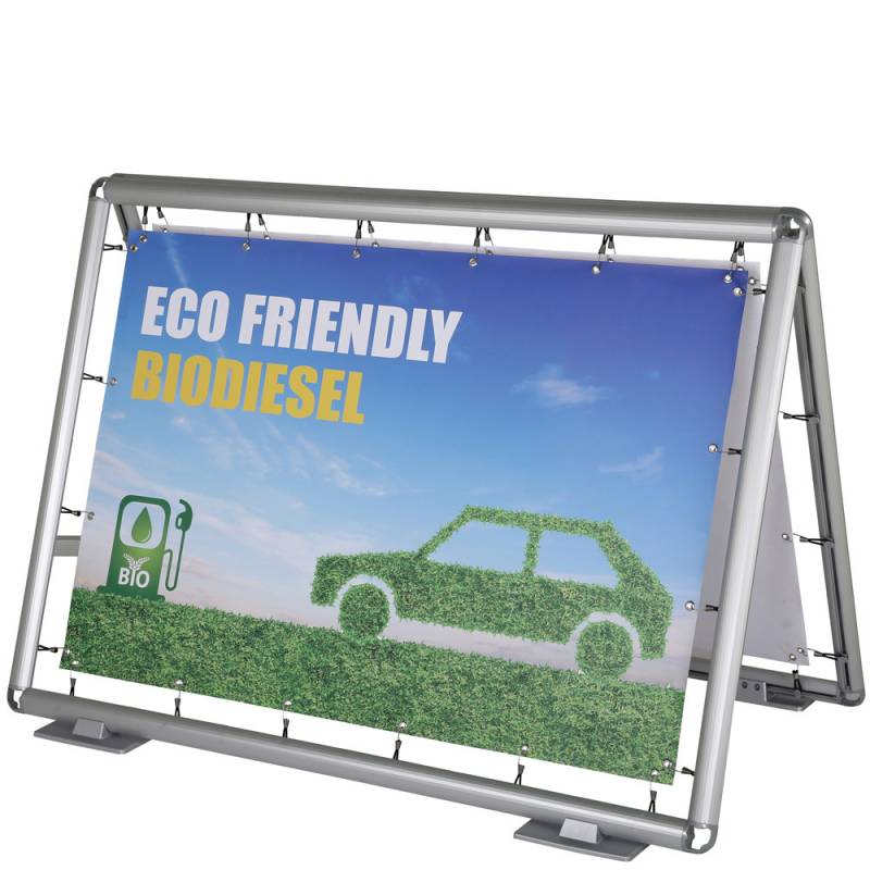Bannerdisplay Omni Banner til udend&oslash;rs 150x100cm s&oslash;lv
