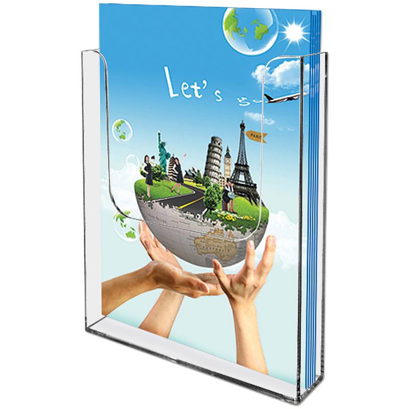 Akryl Brochureholder til v&aelig;g - vertikal - A4 - 21x29.7 cm