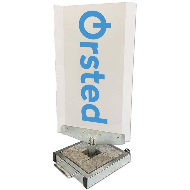 Gadeskilt Outdoor Spin-Sign 39x78cm hvid