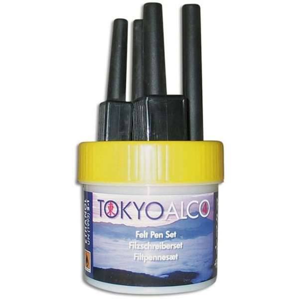 Tokyo Alco filtpennesæt med 4 penne gul