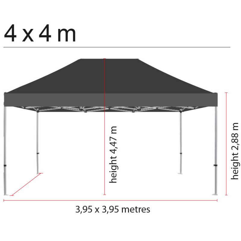 Tag til Pavillion Lux i vandt&aelig;t polyester 4x4 meter sort