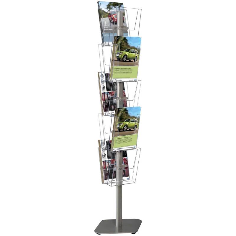 Brochurestander Duo med 10 x A4 fag i akryl