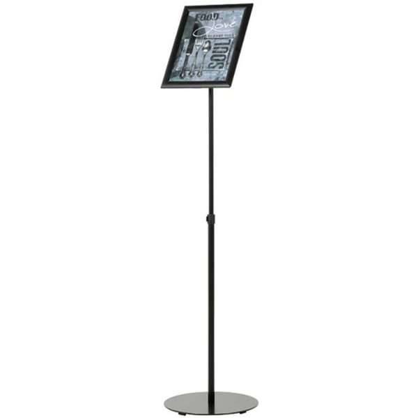Infostand A4 med teleskopstang 80-130cm sort