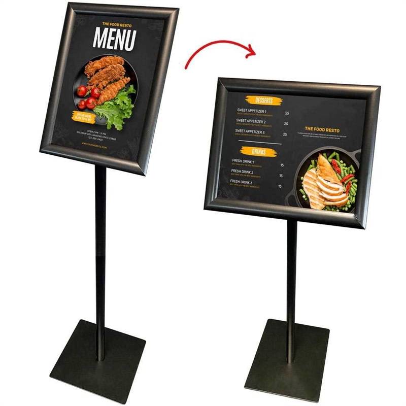 Basic infostand A4 med klikramme profil 25mm sort