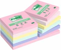 Post-it Recycled notes mix colors 76x76mm, 12 blokke