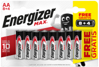Energizer MAX AA batteri E91, 8 stk + 4 stk pakning