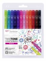 Marker Tombow TwinTone bright 0,3/0,8 12 stk