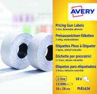 Avery aftagelige prisetiketter 26x16mm PLR1626 hvid