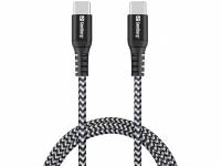 Sandberg USB-C to USB-C Cable Survivor, sort/hvid 1 meter