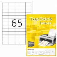 TopStick etiketter 38,1x21,2mm 65 labels pr ark 100 ark hvid