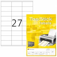 TopStick etiketter 70x32mm 27 labels pr ark 100 ark hvid