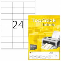 TopStick etiketter 70x36mm 24 labels pr ark 100 ark hvid