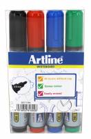 Artline 517 whiteboardmarker med 3mm rund spids, sæt med 4 farver