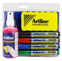 Artline 517 whiteboard marker og rense sæt