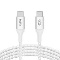 Belkin boost opladerkabel 240W USB-C til USB-C kabel 2 meter hvid