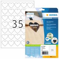 Herma label Premium hjerter 35mm A4, 10 ark af 35 etiketter, hjerter