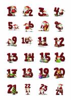 Herma stickers Decor kalender jul 1-24, 2 ark til pynt på gaver