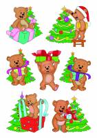 Stickers selvklæbende klistermærker - Decor julebjørne