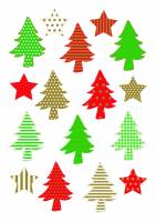 Stickers selvklæbende klistermærker - Decor juletræer