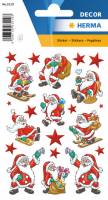 Stickers selvklæbende klistermærker - Decor julemand og stjerner