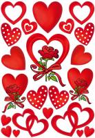 Stickers selvklæbende klistermærker - Decor hjerter & roser