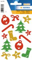 Stickers selvklæbende klistermærker - Magic julesymboler glitter