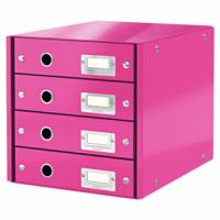 Leitz WOW skuffekabinet Click&Store med 4 skuffer pink