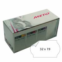 Meto etiket 32x19mm aftagelige lim hvid 1000 stk