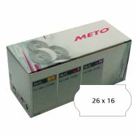 Meto etiket 26x16mm permanent lim hvid, 1200 stk
