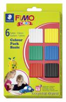 Fimo Kids Basic ovnbagelig modelleringsler 6 farver a 42g