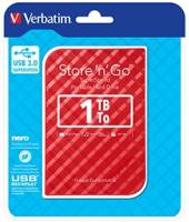 Verbatim 1TB Hard Drive 2,5'' Store N Go rød