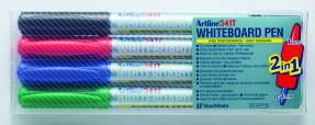 Artline Whiteboard Marker 541T 2-i-1 pen, 4-sæt