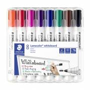 Staedtler whiteboard marker Lumocolor rund 2mm, sæt med 8 penne