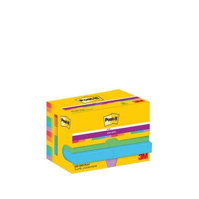 3M Post-it SS Playful 47,6x47,6 90 ark pr blok, 12 stk