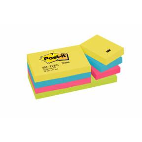 Post-it Notes 38x51 Energetic - 12 stk pr pakke