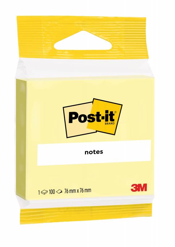 3M Post-it Canary 76x76 100 ark pr blok gul