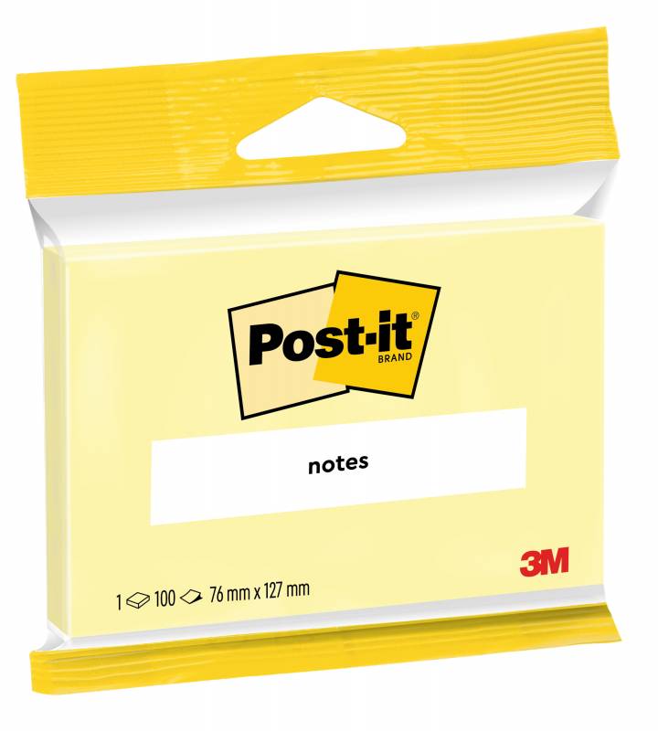 3M Post-it Canary 76x127 100 ark pr blok gul