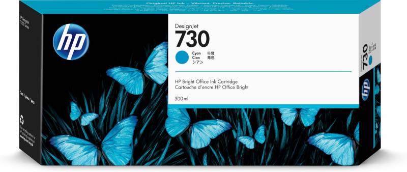 HP 730 original lasertoner 300 ml.til designJet Ink Cartridge blå