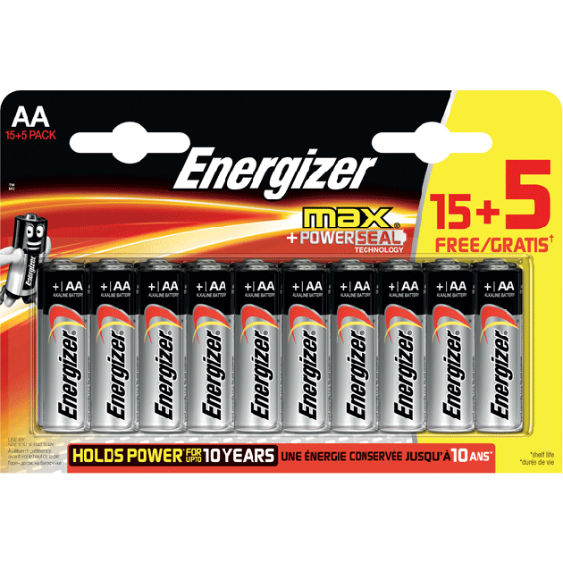 Energizer MAX AA batterier E91, pakke med 20 stk