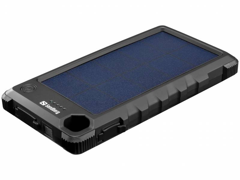 Sandberg 10.000 mAh Outdoor Solar PowerBank, sort