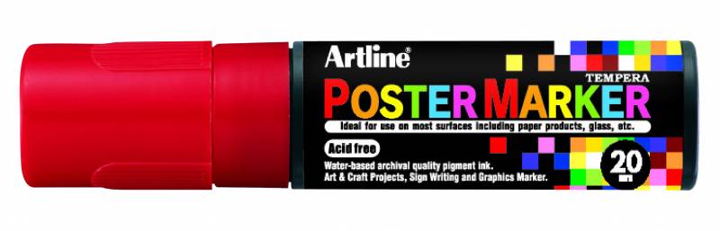 Artline Poster marker EPP-20 med 20mm rund spids rød