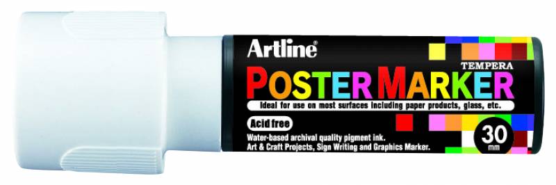 Artline Poster marker EPP-30 med 30mm bred spids hvid