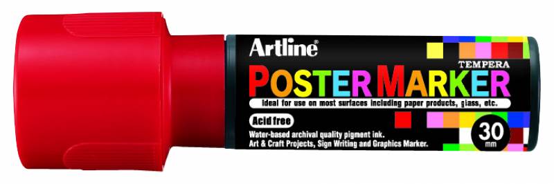 Artline Poster marker EPP-30 med 30mm bred spids rød