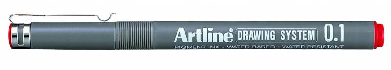Artline Drawing System vandfast 0.1 rød