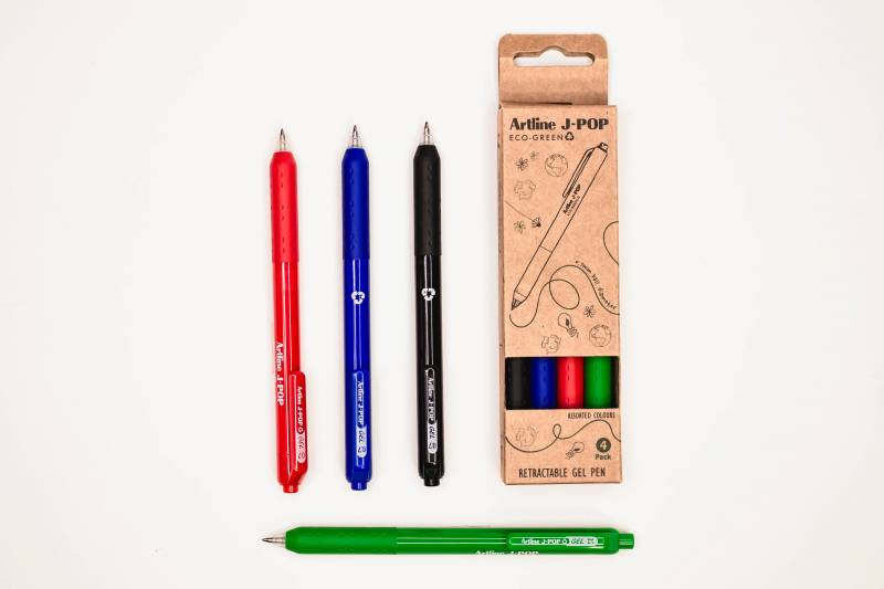 Artline J-POP gelpen ECO-GREEN 0.7, s&aelig;t a 4 farver