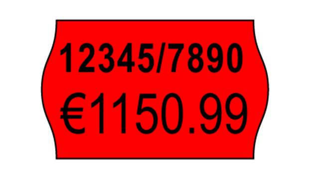 Avery labels permanent 26x16 G2 10 ruller pr pakke neon r&oslash;d