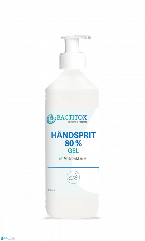 Bactitox hånddesinfektion gel 80% med pumpe 500ml