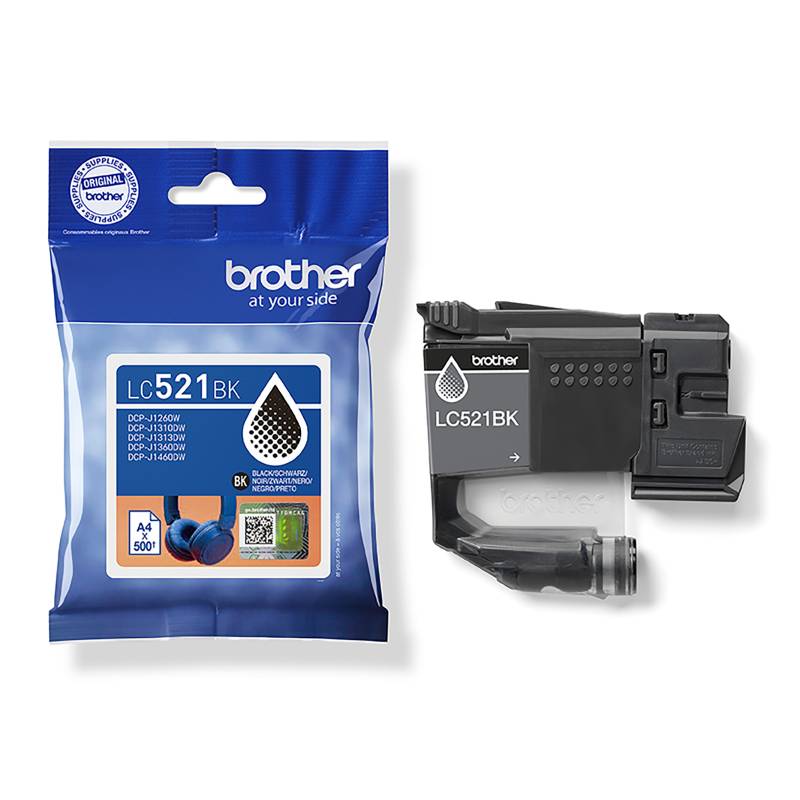 Brother original blækpatron LC521BK sort