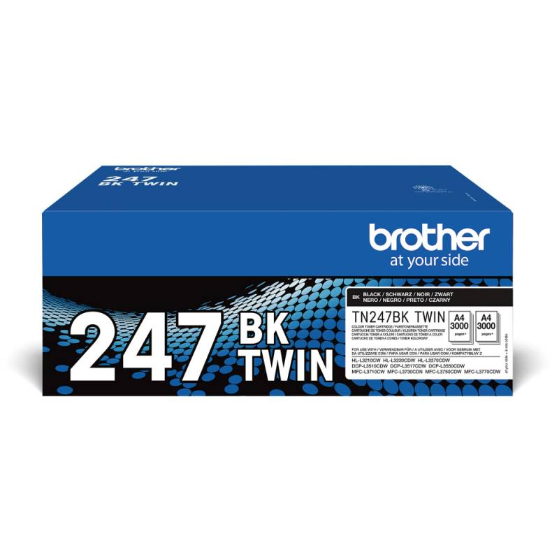 Brother original lasertoner TN247K TWIN-pack sort, 2x3K