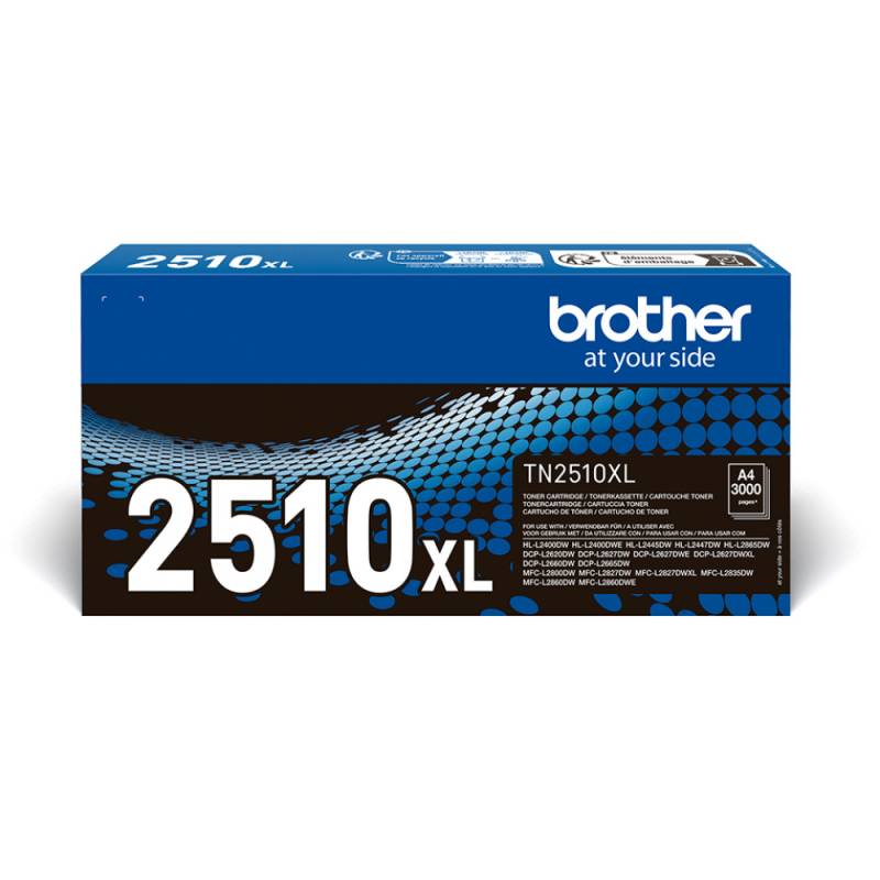 Brother TN2510XL original lasertoner høj kapasitet sort, 3K